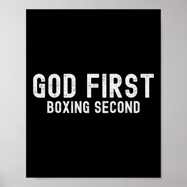 God First Boxing Second - Funny Boxing Lover  Poster (Front)