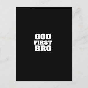 god first bro postcard
