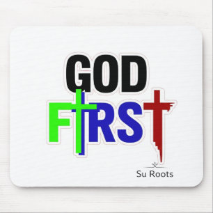 God First Christian Mouse Pad by Su Roots