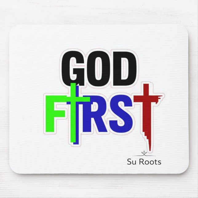 God First Christian Mouse Pad by Su Roots (Front)