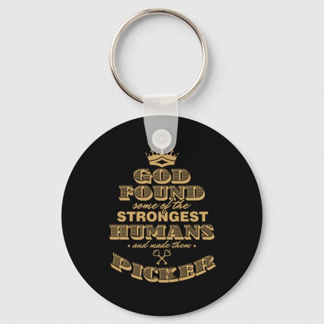 God Found Lock Picking Lock Picker Locksmithing Lo Key Ring (Front)