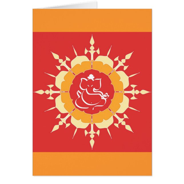 God Ganesha on red flower (Front)