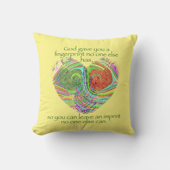 God Gave You A Fingerprint  Cushion (Front)