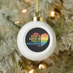 God Gay Christian Lgbt Ceramic Ball Christmas Ornament
