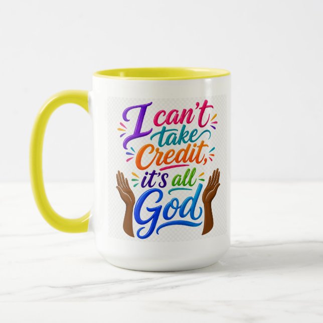 God gets the credit  mug (Left)