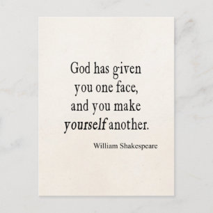 God Given One Face Make Another Shakespeare Quote Postcard