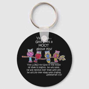 God Gives a Hoot Owls Key Ring