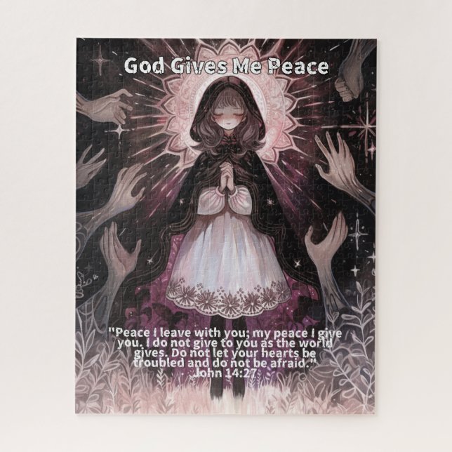 God Gives Me Peace - Christian Anime Jigsaw Puzzle (Vertical)