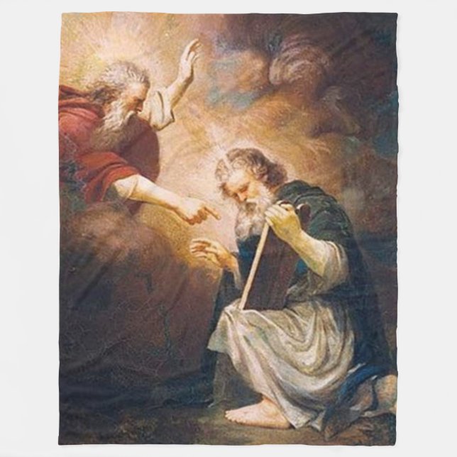 GOD gives MOSES the TEN COMMANDMENTS Fleece Blanket (Front)