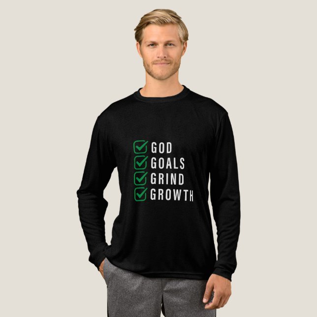 God. Goals. Grind. Growth Tri-Blend Shirt (Full Front)