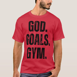 God Goals Gym vintage Christian faith Weight Lifte T-Shirt