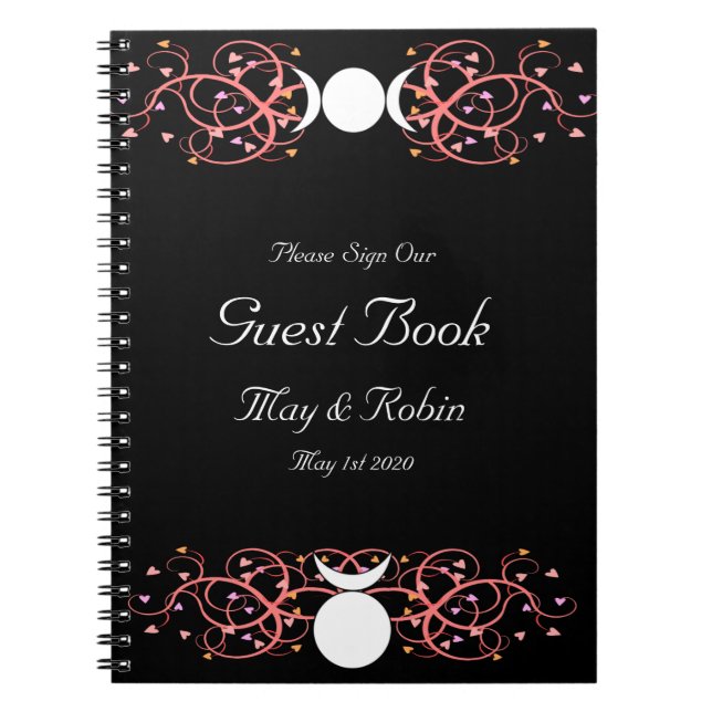 God & Goddess Guestbook for a Wiccan Handfasting Spiral Notebook (Front)