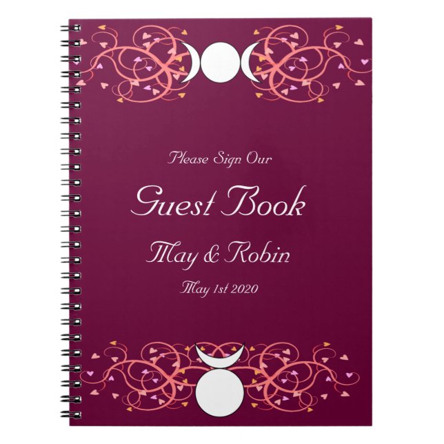 God & Goddess Wiccan Wedding Reception Guestbook Notebook (Front)