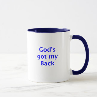 God' got my back Blue rim and handle Mug