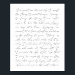 God Grant me the Serenity ... The Serenity Prayer  Poster<br><div class="desc">God Grant me the Serenity ...  The Serenity Prayer Script</div>