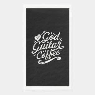 God Guitar Coffee Music Lover Funny Christian Napkin