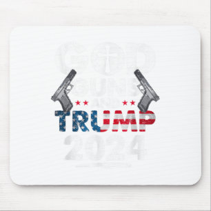 God Guns And Trump 2024 Usa American Flag _1  Mouse Pad