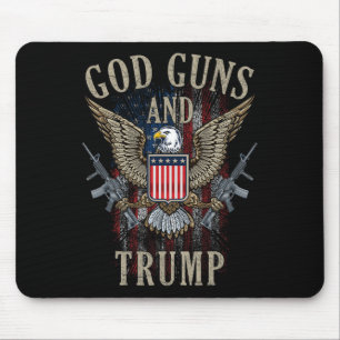 God Guns And Trump 2nd Amendment Flag Ar15 America Mouse Pad