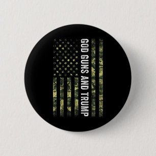 God Guns And Trump 2nd Amendment Usa Flag American 6 Cm Round Badge