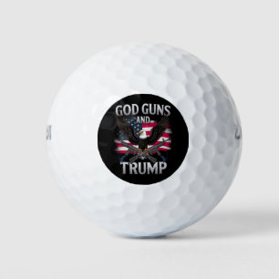 God Guns And Trump Eagle American Flag Vintage Golf Balls