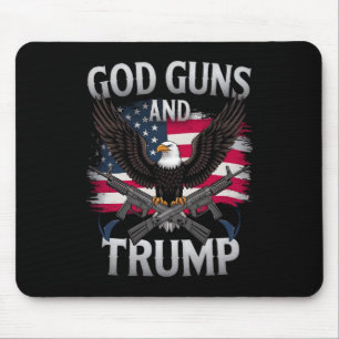 God Guns And Trump Eagle American Flag Vintage Mouse Pad