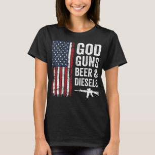 God Guns Beer And Diesels - Mens USA Truck Mechani T-Shirt