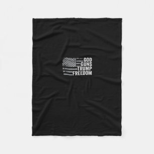 God Guns Trump Freedom - Funny Christian Pro Gun U Fleece Blanket
