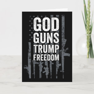 God Guns Trump Freedom - Funny Pro Gun Usa Flag (o Card