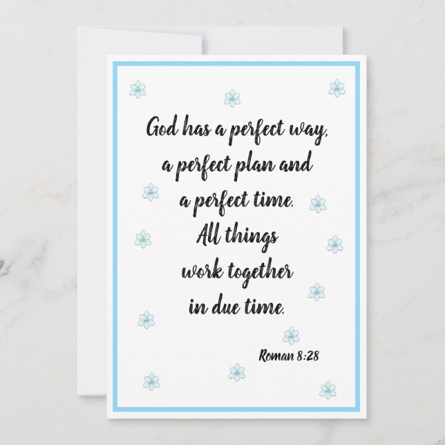 God has a perfect way Roman 8:28 Card (Front)