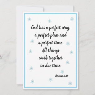 God has a perfect way Roman 8:28 Card