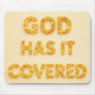 God has it covered yellow flowers christian faith mouse pad