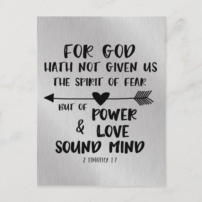 God has not given spirit of Fear Bible Verse Postcard (Front)