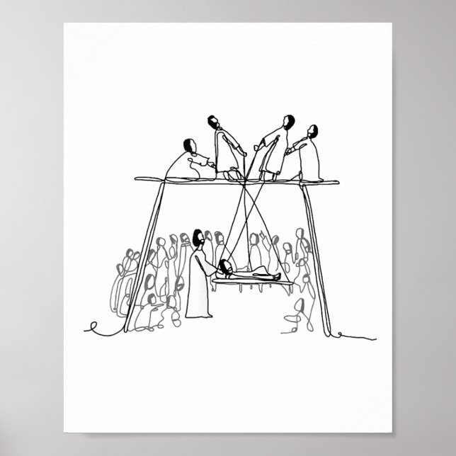 God Heals Man Of Palsy Let Down Through The Roof R Poster (Front)