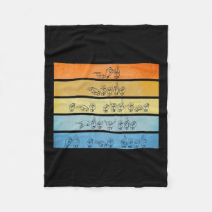 God Hears Prayers Deaf Awareness Vintage Sign Lang Fleece Blanket