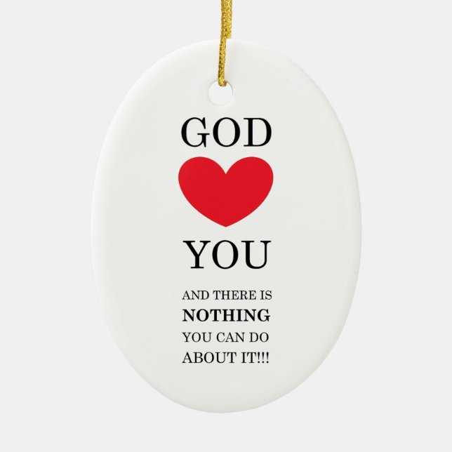 God Heart You Ceramic Tree Decoration (Front)
