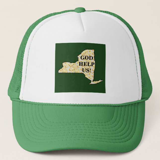 GOD HELP US NEW YORK TRUCKER HAT (Front)