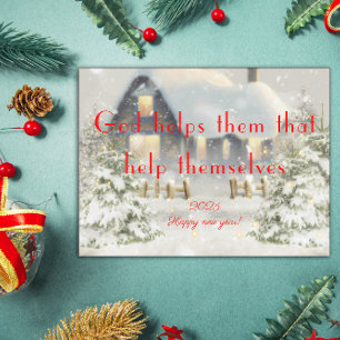 God helps them  happy new year poster