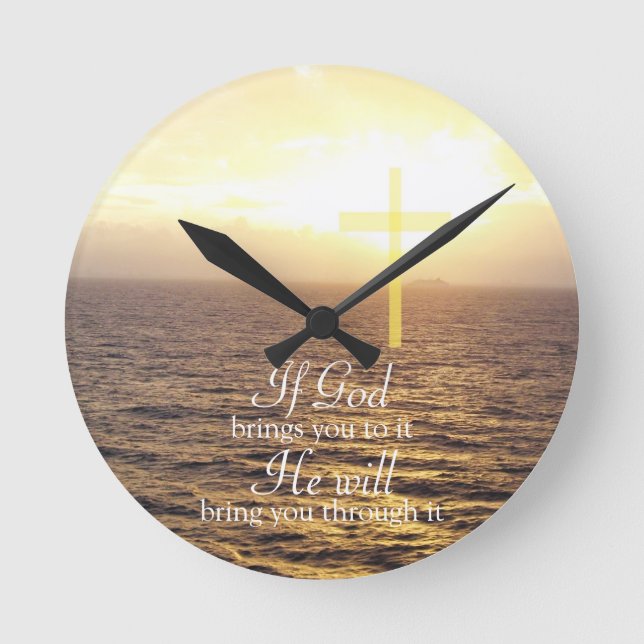 God Holy Cross Ocean Round Clock (Front)