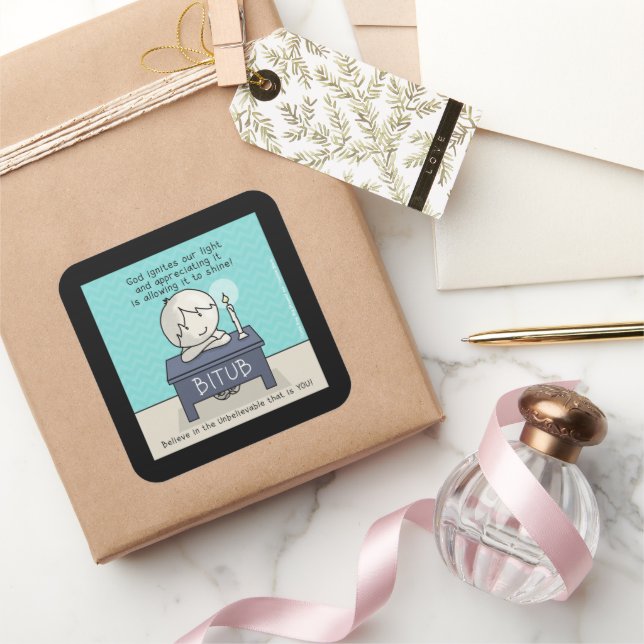 God Ignites Our Light Square Sticker (Gifting)