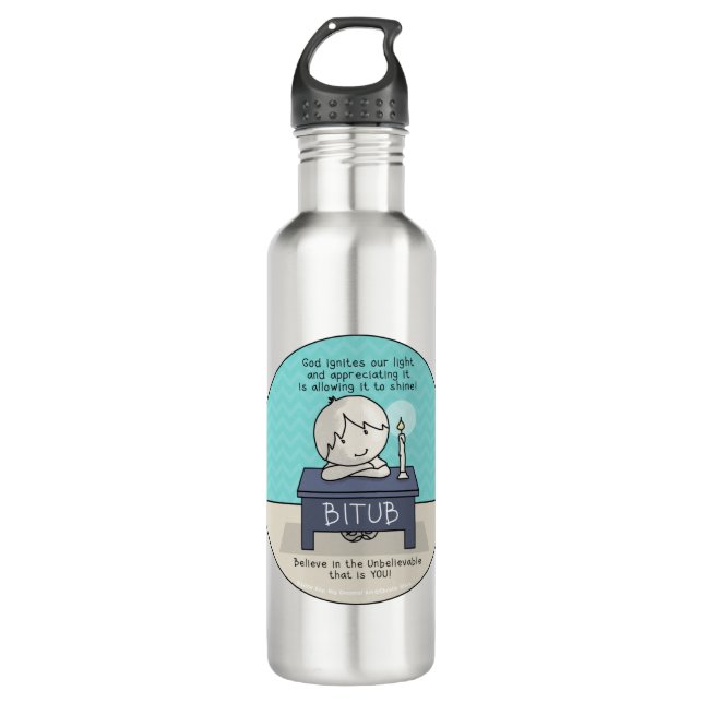 God ignites our Light Stainless Steel Water Bottle (Front)