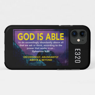 GOD IS ABLE   Ephesians 3:20 Christian Black Case-Mate iPhone Case