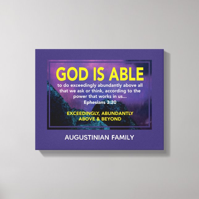 GOD IS ABLE | Ephesians 3:20 Name | Christian Canvas Print (Front)