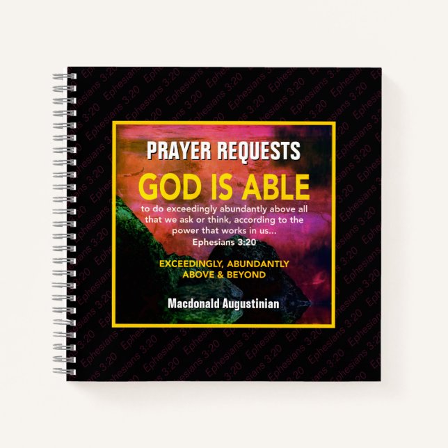 GOD IS ABLE Prayer Requests Notebook (Front)