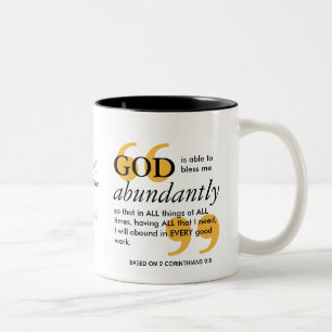 GOD IS ABLE TO BLESS Christian Affirmation Two-Tone Coffee Mug