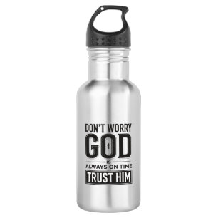 God Is Always on Time Christian Typography Design_ 532 Ml Water Bottle