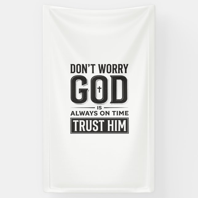 God Is Always on Time Christian Typography Design_ Banner (Vertical)