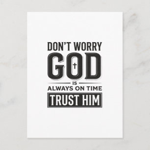 God Is Always on Time Christian Typography Design_ Postcard