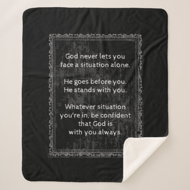 God is Always With You are Never Alone Sherpa Blanket (Front)