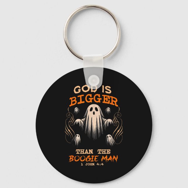God Is Bigger Soky Season Christian Funny Hallowee Key Ring (Front)