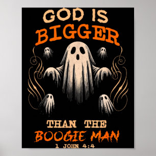 God Is Bigger Spooky Season Christian Funny Hallow Poster